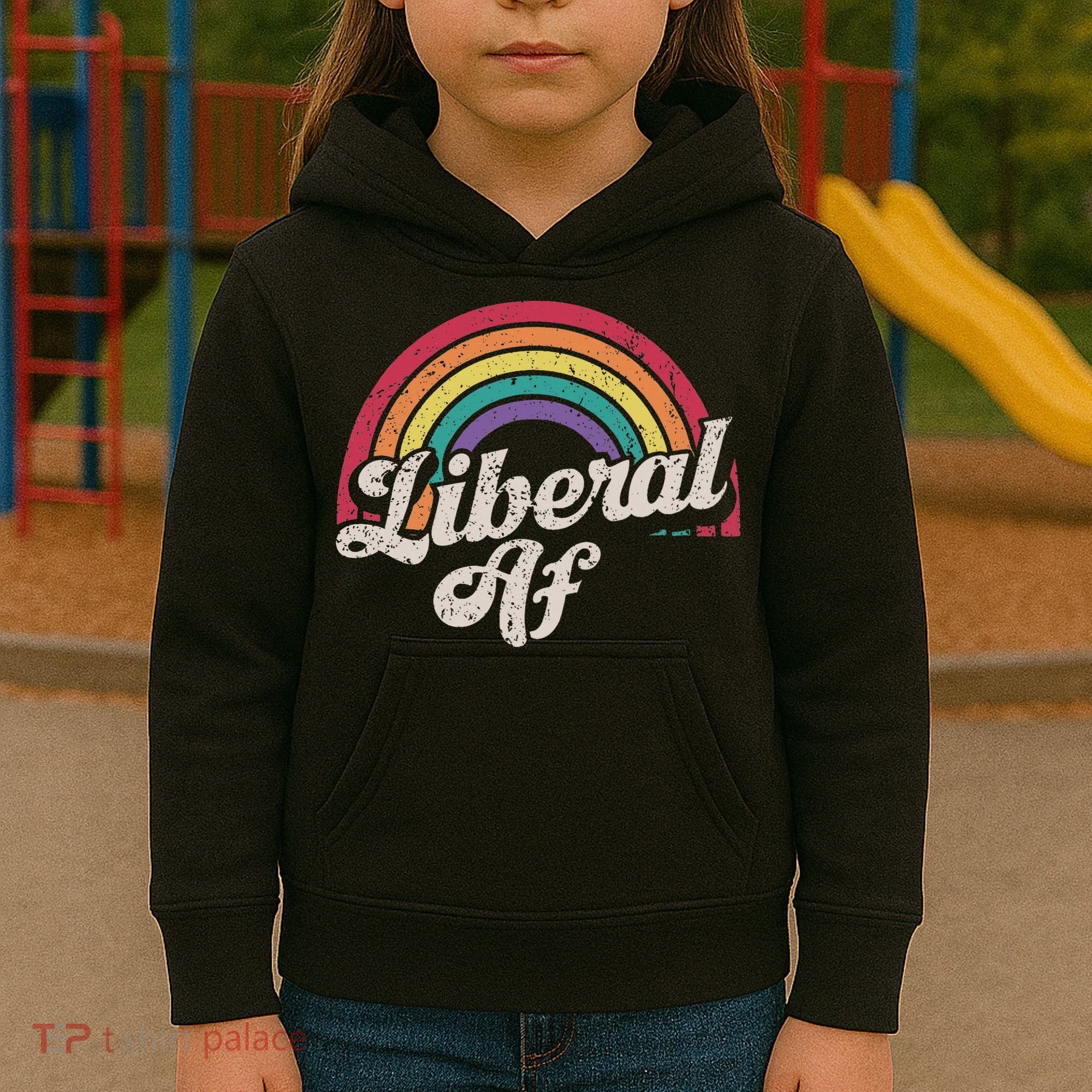 Liberal Af Funny Political Democrat Democratic Party Woke Kids Hoodie