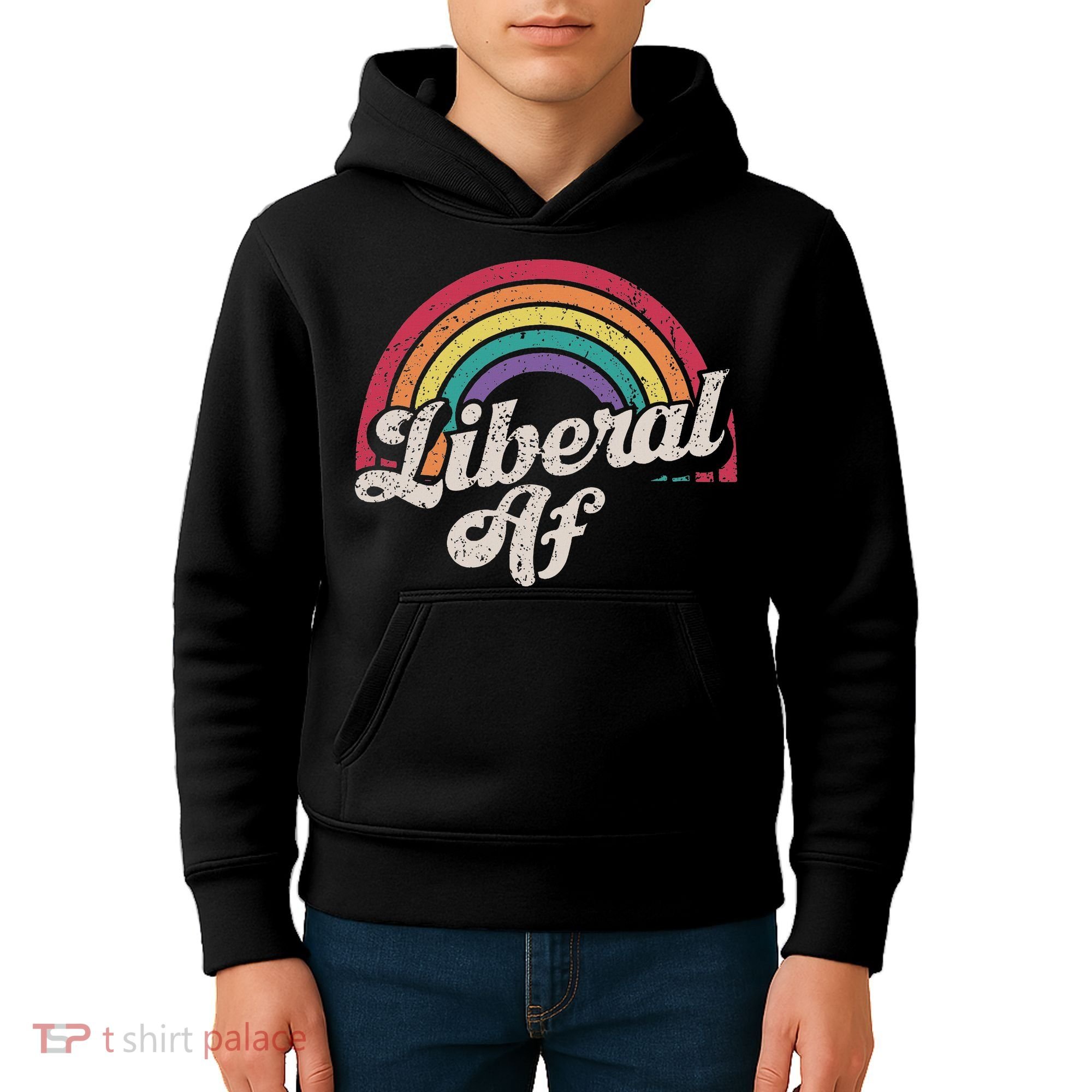 Liberal Af Funny Political Democrat Democratic Party Woke Kids Hoodie