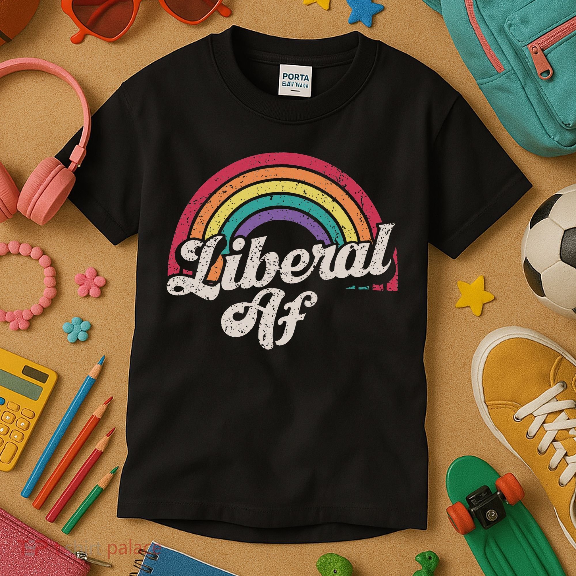 Liberal Af Funny Political Democrat Democratic Party Woke Kids T-Shirt