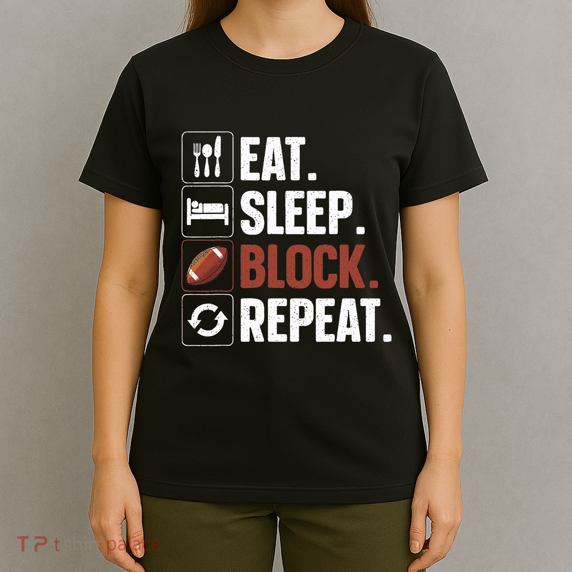 Lineman Art For Women Football Player Offensive Lineman T-Shirt