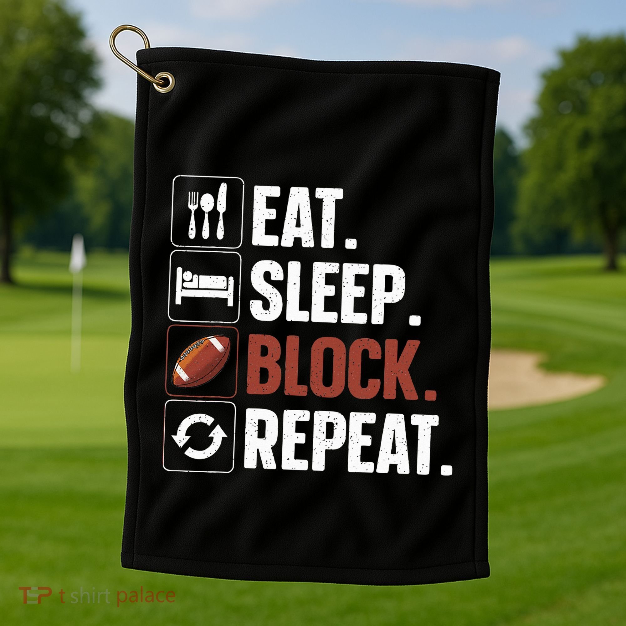 Lineman Art For Women Football Player Offensive Lineman Golf Towel