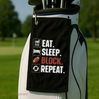 Lineman Art For Women Football Player Offensive Lineman Golf Towel thumb 2