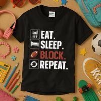 Lineman Art For Women Football Player Offensive Lineman Kids T-Shirt thumb 3