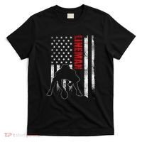 Lineman American Football Us Flag T-Shirt thumb 0