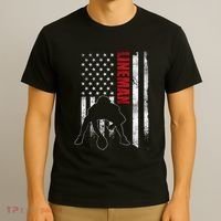 Lineman American Football Us Flag T-Shirt thumb 3