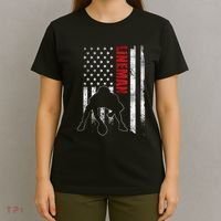Lineman American Football Us Flag T-Shirt thumb 4