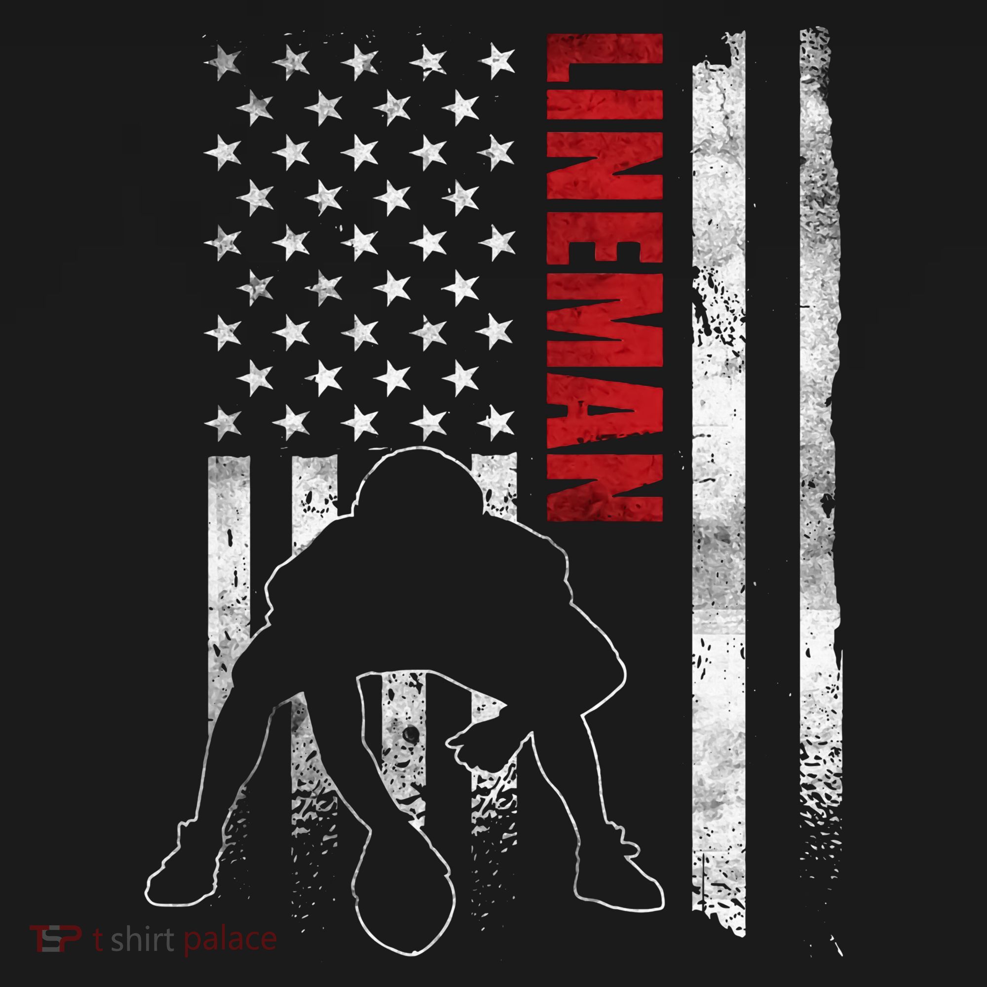 Lineman American Football Us Flag Women's Hoodie