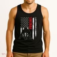 Lineman American Football Us Flag Tank Top thumb 3