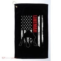 Lineman American Football Us Flag Golf Towel thumb 0