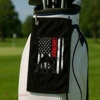 Lineman American Football Us Flag Golf Towel thumb 2