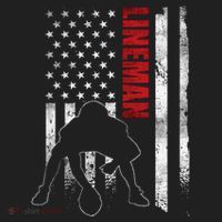 Lineman American Football Us Flag Golf Towel thumb 3