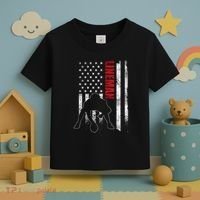 Lineman American Football Us Flag Toddler T-Shirt thumb 3