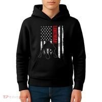 Lineman American Football Us Flag Kids Hoodie thumb 4