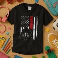 Lineman American Football Us Flag Kids T-Shirt thumb 3