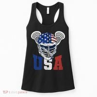 Lacrosse American Flag Lax Helmet 4th Of July USA Patriotic Women's Tank Top thumb 0
