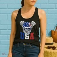 Lacrosse American Flag Lax Helmet 4th Of July USA Patriotic Women's Tank Top thumb 2