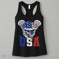 Lacrosse American Flag Lax Helmet 4th Of July USA Patriotic Women's Tank Top thumb 3