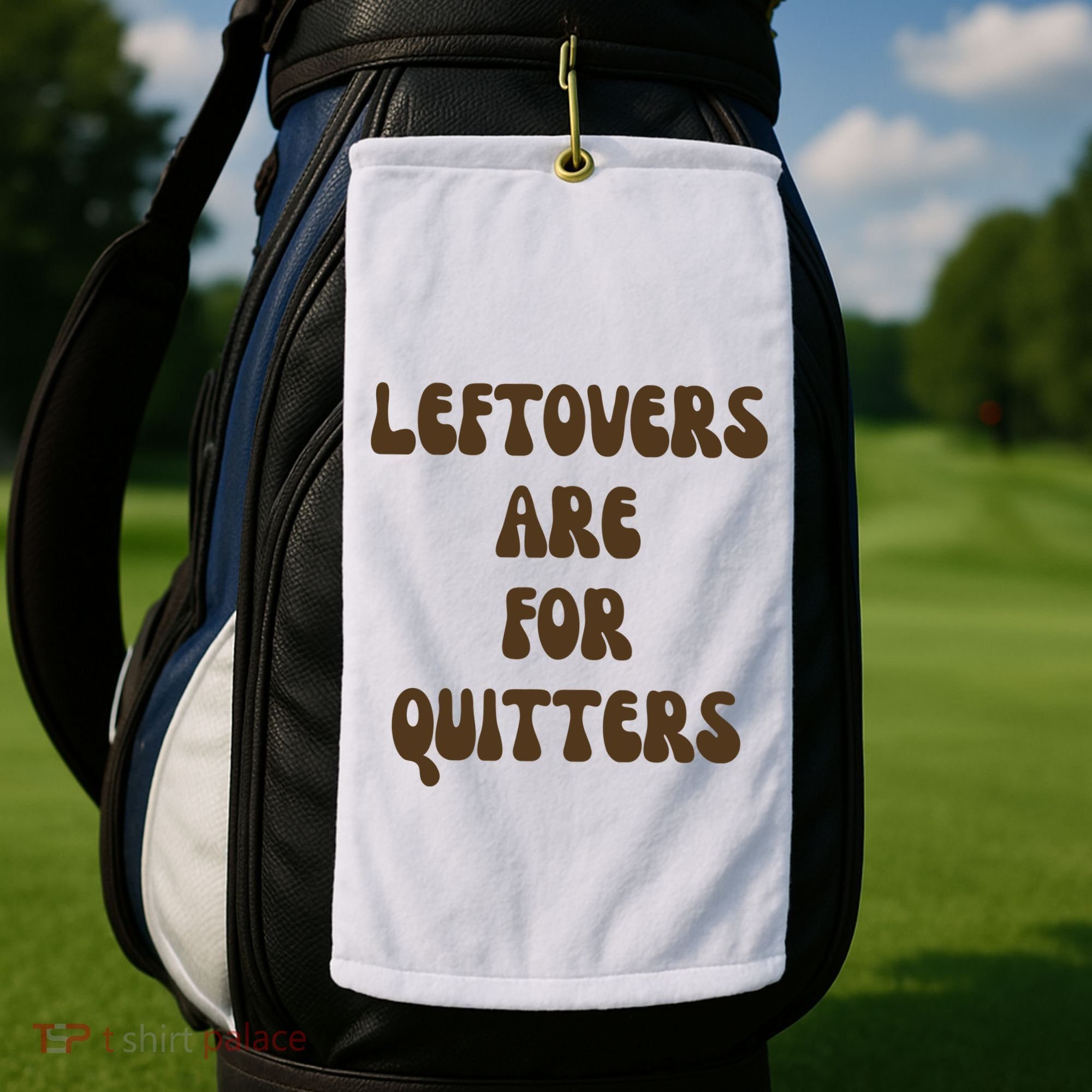Leftovers Are For Quitters Funny Holiday Golf Towel
