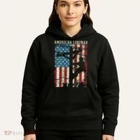 Lineman American Flag Electric Cable Gift Patriotic Lineman Hoodie thumb 5