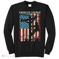 Lineman American Flag Electric Cable Gift Patriotic Lineman Sweatshirt thumb 0