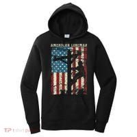 Lineman American Flag Electric Cable Gift Patriotic Lineman Women's Hoodie thumb 0