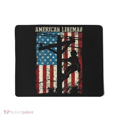 Lineman American Flag Electric Cable Gift Patriotic Lineman Mousepad