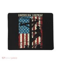 Lineman American Flag Electric Cable Gift Patriotic Lineman Mousepad thumb 0