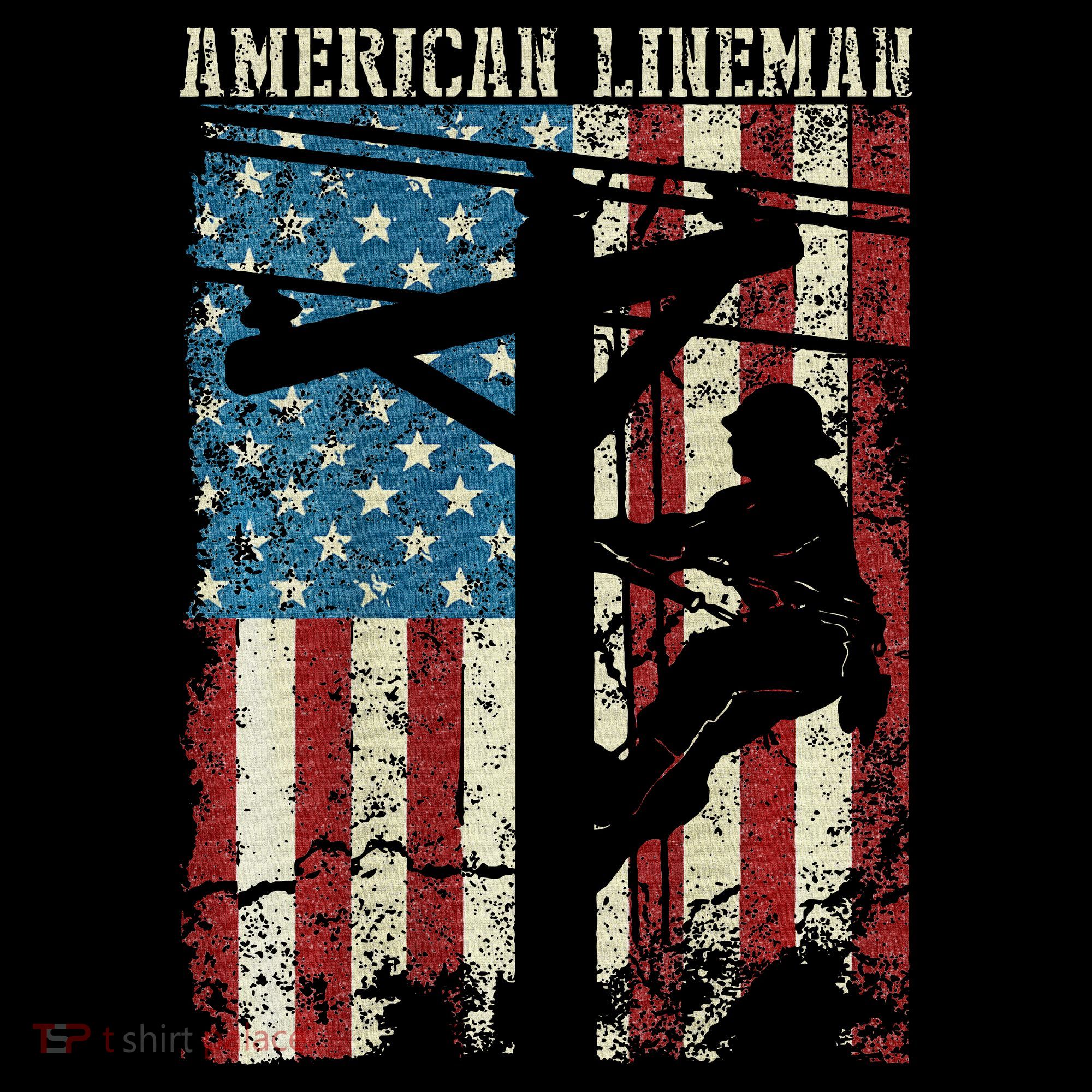 Lineman American Flag Electric Cable Gift Patriotic Lineman Mousepad