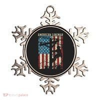 Lineman American Flag Electric Cable Gift Patriotic Lineman Ornament thumb 0