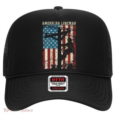 Lineman American Flag Electric Cable Gift Patriotic Lineman Hat