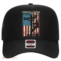 Lineman American Flag Electric Cable Gift Patriotic Lineman Hat thumb 0