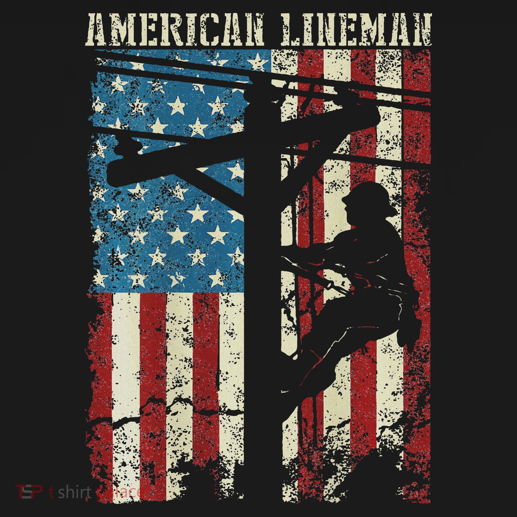 Lineman American Flag Electric Cable Gift Patriotic Lineman Kids Sweatshirt