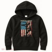 Lineman American Flag Electric Cable Gift Patriotic Lineman Kids Hoodie thumb 0