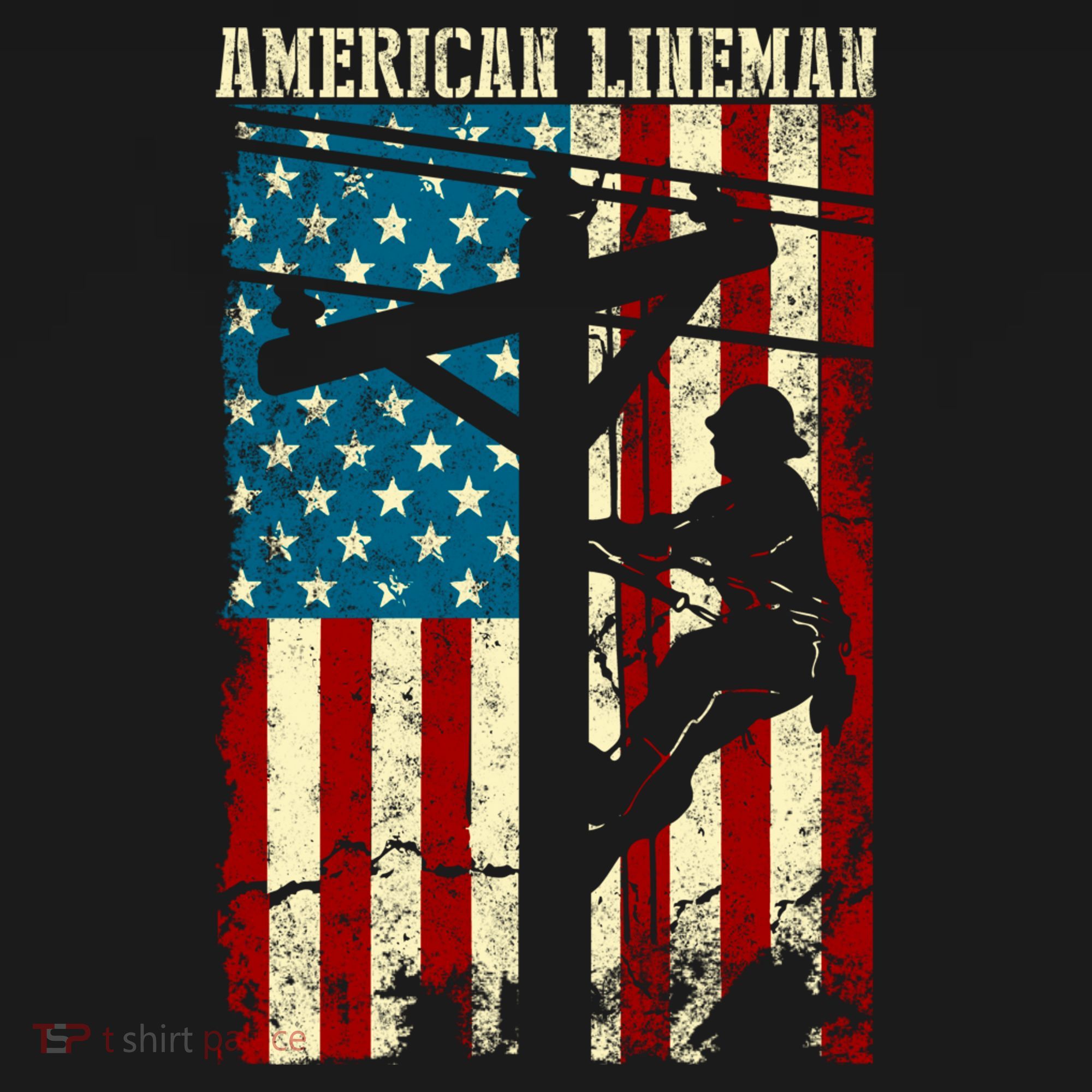 Lineman American flag Electric Cable gift Patriotic Lineman Backpack