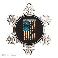 Lineman American flag Electric Cable gift Patriotic Lineman Ornament thumb 0