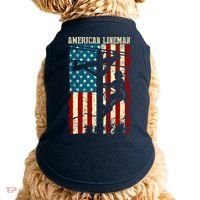 Lineman American flag Electric Cable gift Patriotic Lineman Doggie Tank thumb 0