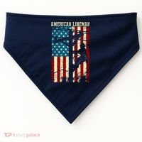 Lineman American flag Electric Cable gift Patriotic Lineman USA-Made Doggie Bandana thumb 0