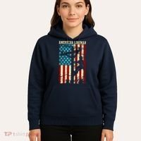 Lineman American flag Electric Cable gift Patriotic Lineman Hoodie thumb 5