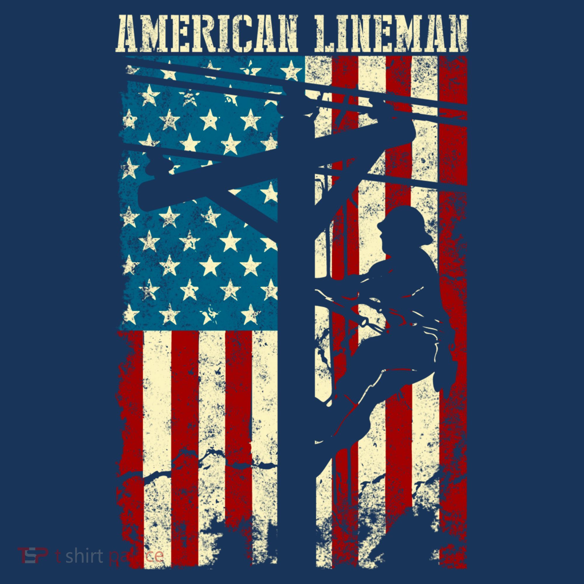 Lineman American flag Electric Cable gift Patriotic Lineman Hoodie
