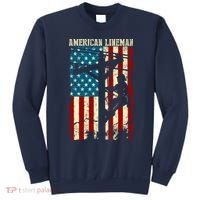 Lineman American flag Electric Cable gift Patriotic Lineman Sweatshirt thumb 0