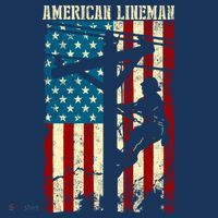 Lineman American flag Electric Cable gift Patriotic Lineman Coaster thumb 2