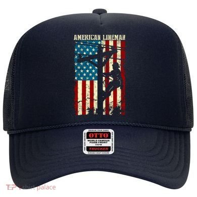 Lineman American flag Electric Cable gift Patriotic Lineman Hat