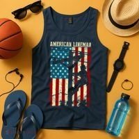 Lineman American flag Electric Cable gift Patriotic Lineman Tank Top thumb 4