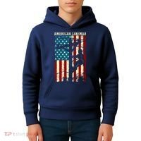 Lineman American flag Electric Cable gift Patriotic Lineman Kids Hoodie thumb 4
