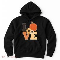 LOVE Autumn Floral Pumpkin Fall Season Hoodie thumb 0