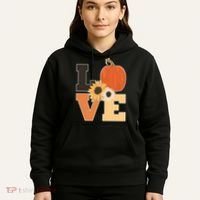 LOVE Autumn Floral Pumpkin Fall Season Hoodie thumb 5