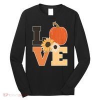LOVE Autumn Floral Pumpkin Fall Season Long Sleeve Shirt thumb 0