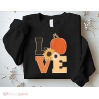 LOVE Autumn Floral Pumpkin Fall Season Sweatshirt thumb 2