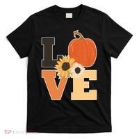 LOVE Autumn Floral Pumpkin Fall Season T-Shirt thumb 0