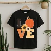 LOVE Autumn Floral Pumpkin Fall Season T-Shirt thumb 2